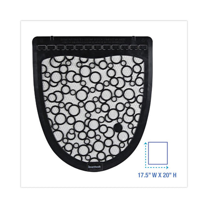 Disposable Urinal Floor Mat 2.0, Slip-Resistant Rubber, 17.5 x 20, Black/White, 6/Carton