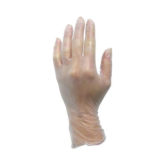 ProWorks Industrial Disposable Vinyl Grade Gloves, Powder-Free, Medium, Clear, 100/Box, 10 Boxes/Carton