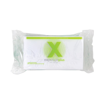 eXpunge Sponges, 4.75 x 2.5, 1.13" Thick, White/Green, 24/Carton
