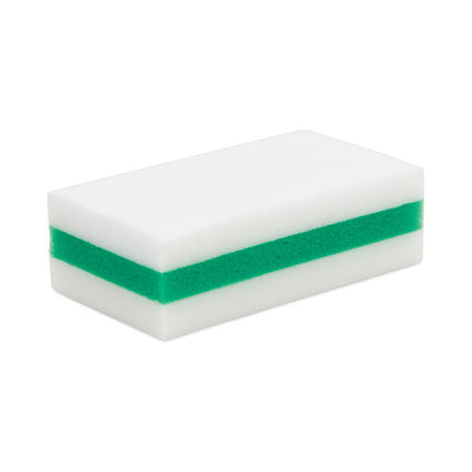 eXpunge Sponges, 4.75 x 2.5, 1.13" Thick, White/Green, 24/Carton