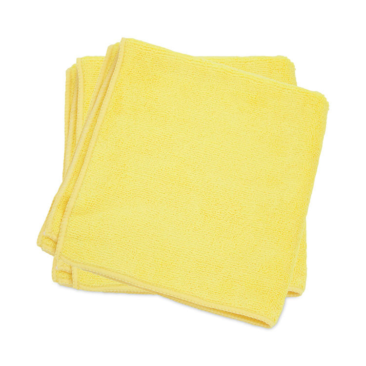 MicroWorks Microfiber Towels, 12 x 12, Yellow, Dozen