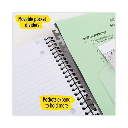 Advance Wirebound Notebook, 5-Subject, Medium/College Rule, Randomly Assorted Cover Color, (200) 11 x 8.5 Sheets