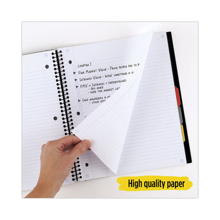Advance Wirebound Notebook, 5-Subject, Medium/College Rule, Randomly Assorted Cover Color, (200) 11 x 8.5 Sheets