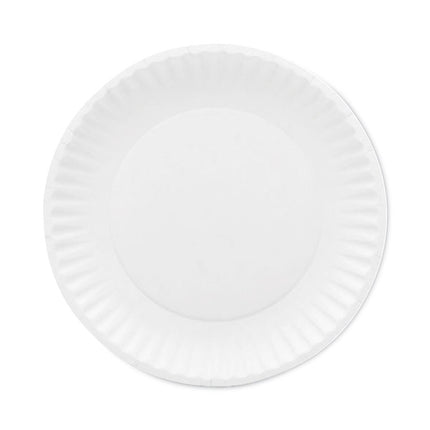 Premium Coated Paper Plates, 7" dia, White, 125/Pack, 8 Packs/Carton