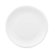 Premium Coated Paper Plates, 7" dia, White, 125/Pack, 8 Packs/Carton