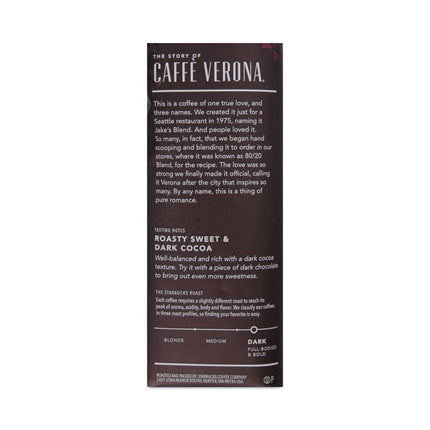 Coffee, Caffe Verona, 1 lb Bag, 6/Carton