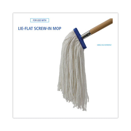 Cut-End Lie-Flat Mop Head, Rayon, 16oz, White, 12/carton