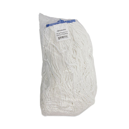 Cut-End Lie-Flat Mop Head, Rayon, 16oz, White, 12/carton