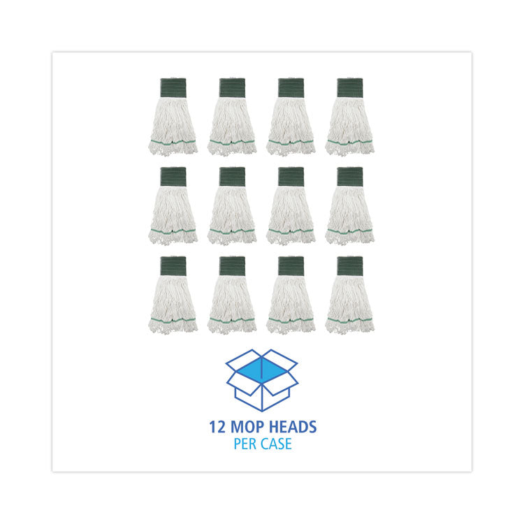 Loop End Rayon Mop Head, Rayon, Medium, 14 Oz, White, Dozen