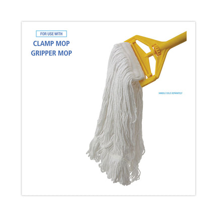 Mop Head, Pro Loop Web/tailband, Premium Saddleback Head, Ryn, 24-Oz., Wh, 12/ct