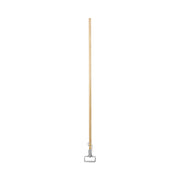 Spring Grip Metal Head Mop Handle for Most Mop Heads, Wood, 60", Natural