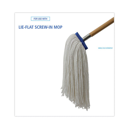 Cut-End Lie-Flat Wet Mop Head, Rayon, 16oz, White, 12/carton