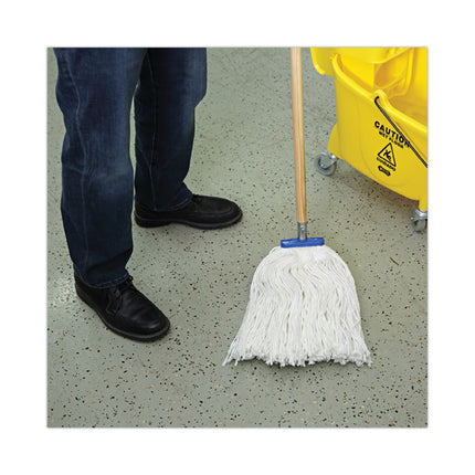 Cut-End Lie-Flat Wet Mop Head, Rayon, 16oz, White, 12/carton