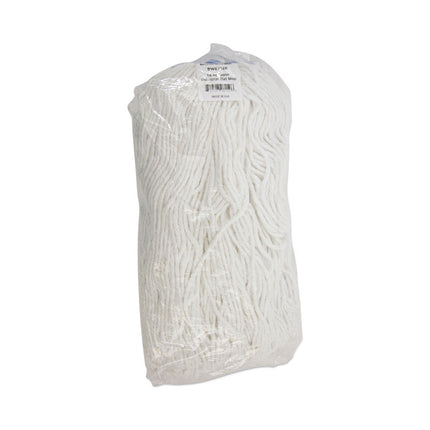 Cut-End Lie-Flat Wet Mop Head, Rayon, 16oz, White, 12/carton
