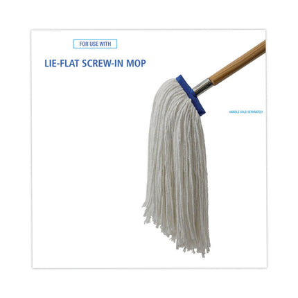 Cut-End Lie-Flat Wet Mop Head, Rayon, 16oz, White