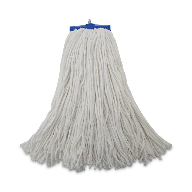 Mop Head, Economical Lie-Flat Head, Rayon Fiber, 20oz, White, 12/carton