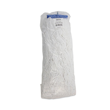 Cut-End Lie-Flat Wet Mop Head, Rayon, 24oz, White, 12/carton