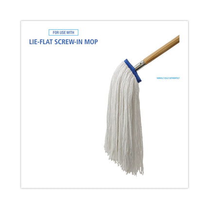 Cut-End Lie-Flat Wet Mop Head, Rayon, 24oz, White