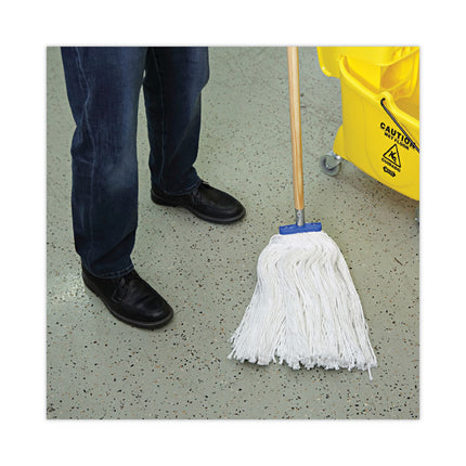 Cut-End Lie-Flat Wet Mop Head, Rayon, 24oz, White