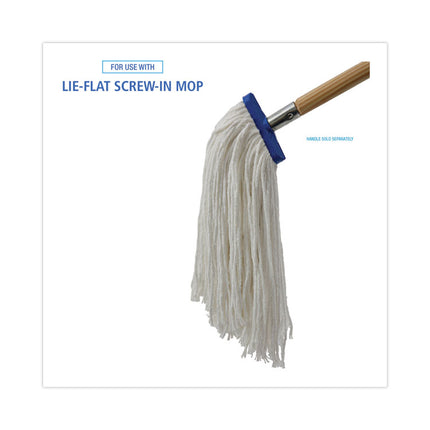 Mop Head, Economical Lie-Flat Head, Rayon Fiber, 32-Oz., White, 12/carton