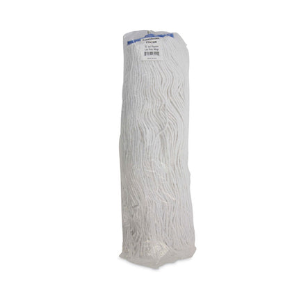 Mop Head, Economical Lie-Flat Head, Rayon Fiber, 32-Oz., White, 12/carton