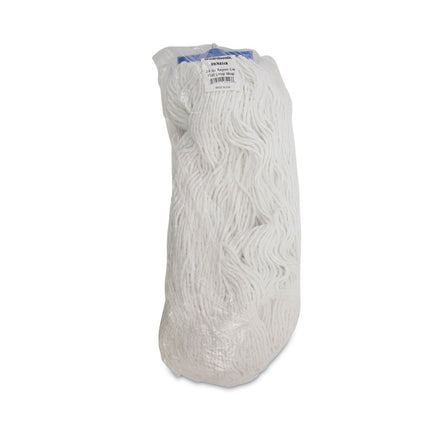 Mop Head, Lie-Flat Head, Rayon Fiber, 24oz, White, 12/carton