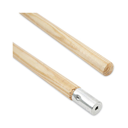 Lie-Flat Screw-In Mop Handle, Lacquered Wood, 1.13" dia x 54", Natural