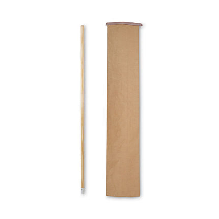 Lie-Flat Screw-In Mop Handle, Lacquered Wood, 1.13" dia x 54", Natural