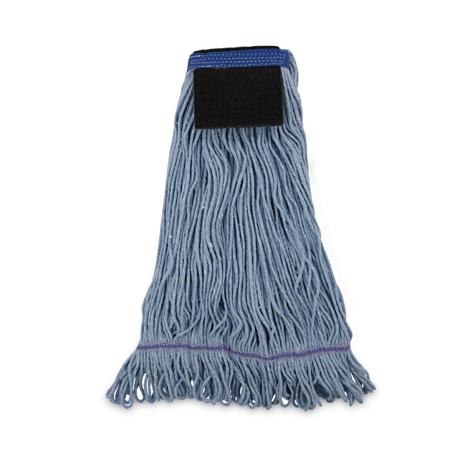 Mop Head, Loop-End, Cotton With Scrub Pad, Large, 12/carton