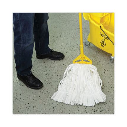 Mop Head, Looped, Enviro Clean With Tailband, Medium, White, 12/carton