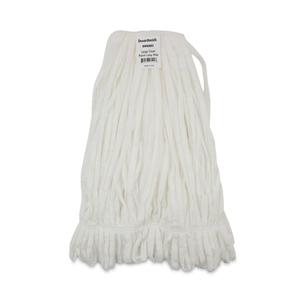 Mop Head, Looped, Enviro Clean With Tailband, Large, White, 12/carton