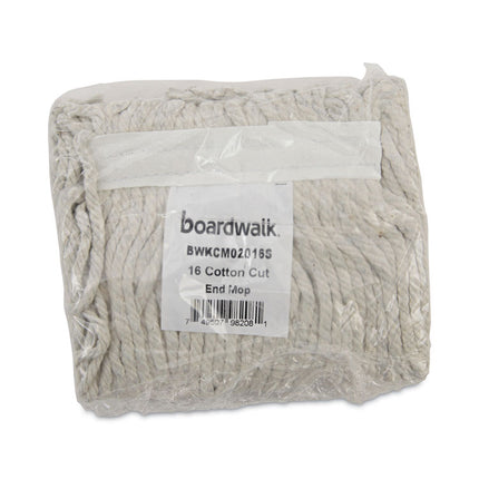 Mop Head, Cotton, Cut-End, White, 4-Ply, #16 Band, 12/carton