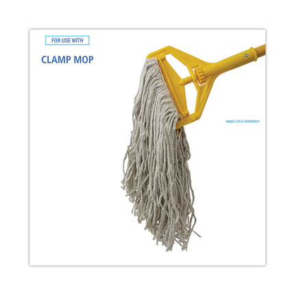 Banded Mop Head, Cotton, Cut-End, White, 16 Oz, 12/carton