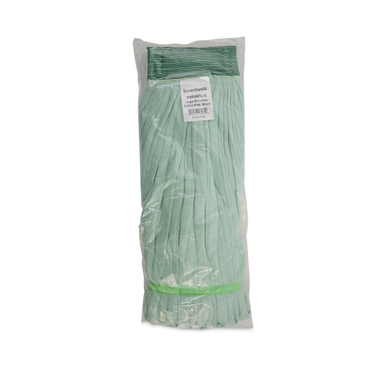 Microfiber Looped-End Wet Mop Head, Large, Green, 12/carton