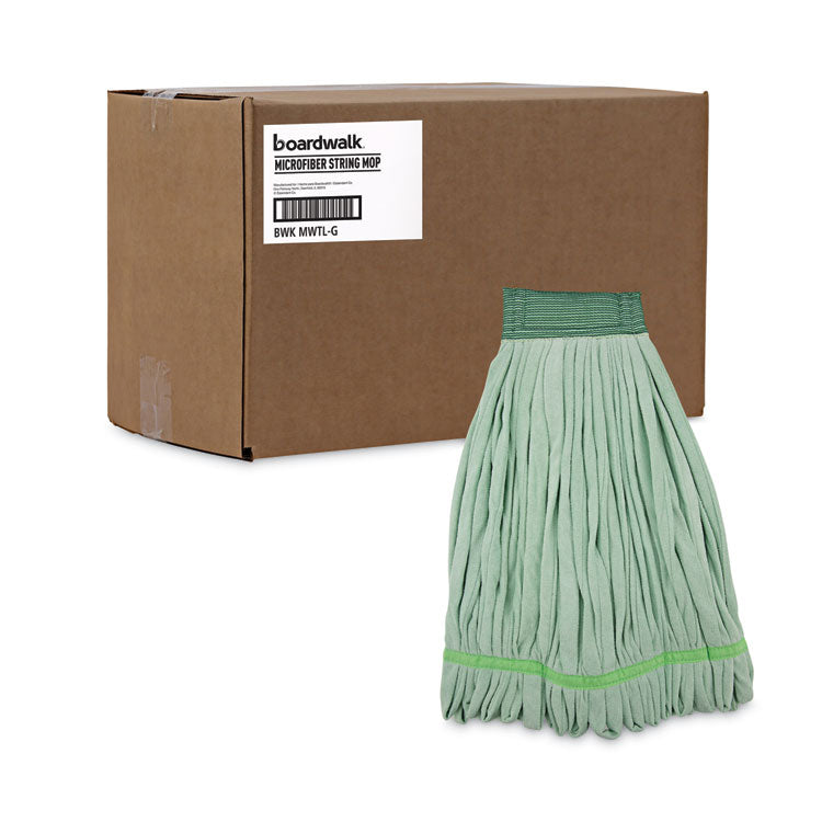 Microfiber Looped-End Wet Mop Head, Large, Green, 12/carton