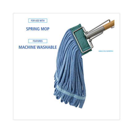 Microfiber Looped-End Wet Mop Heads, Medium, Blue, 12/carton, 12/carton