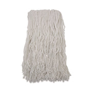 Cut-End Wet Mop Heads, Rayon, White, 12/Carton