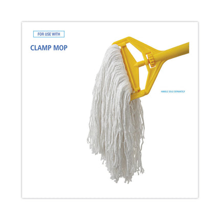 Banded Rayon Cut-End Mop Heads, #24, White, 1.25" Headband, 12/Carton