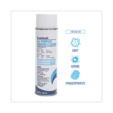All-Purpose Foaming Cleaner with Ammonia, 19 oz Aerosol Spray, 12/Carton