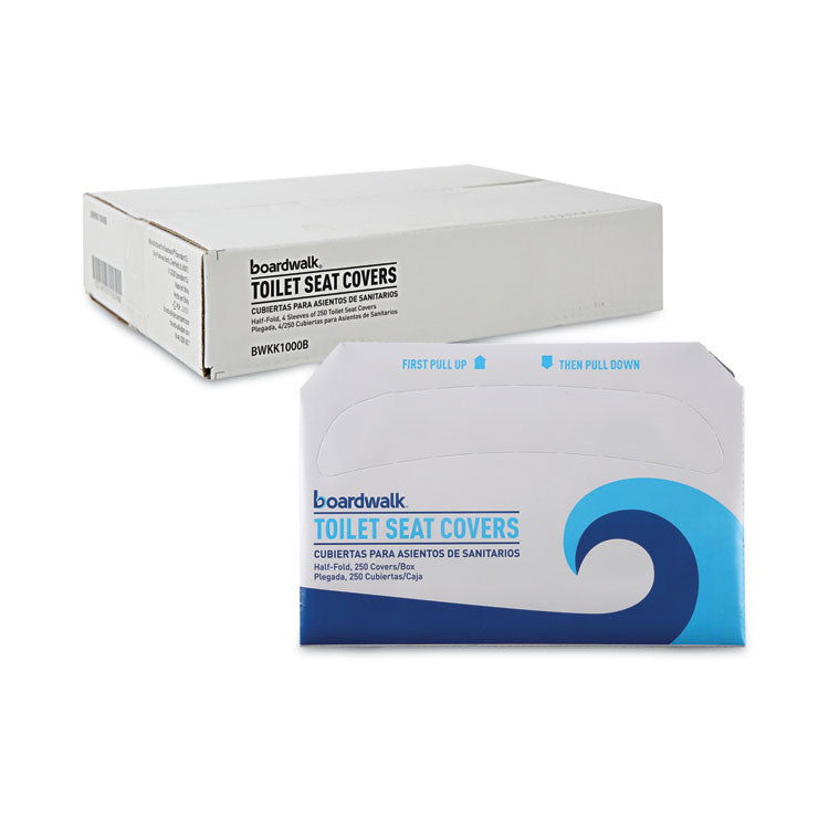 Premium Half-Fold Toilet Seat Covers, 14.17 x 16.73, White, 250 Covers/Sleeve, 4 Sleeves/Carton