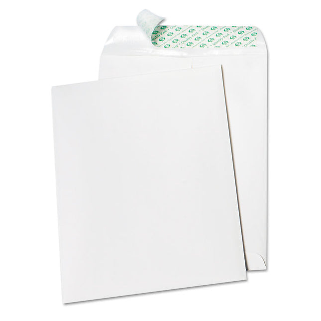 Tech-No-Tear Catalog Envelope, Paper Exterior, #10 1/2, Cheese Blade Flap, Self-Adhesive Closure, 9 x 12, White, 100/Box