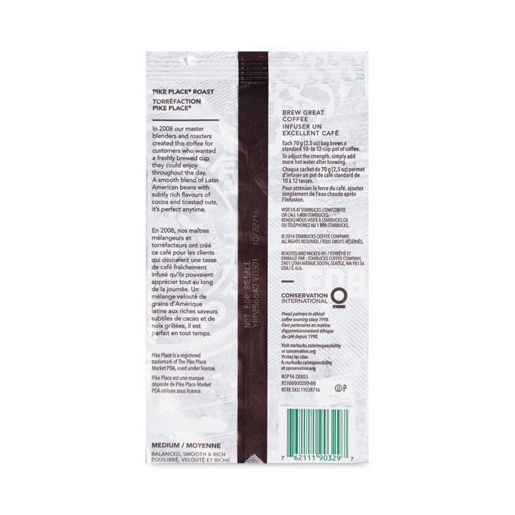 Coffee, Pike Place, 2.7 oz Packet, 72/Carton