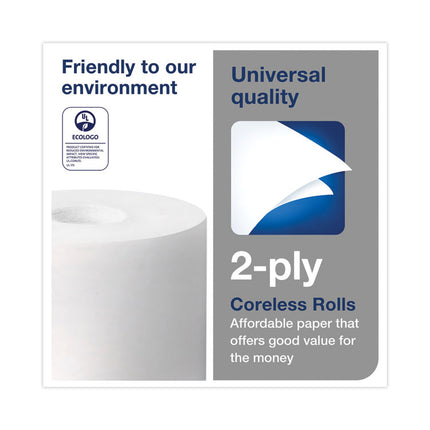 Coreless High Capacity Bath Tissue, Septic Safe, 2-Ply, White, 1,100 Sheets/Roll, 36 Rolls/Carton