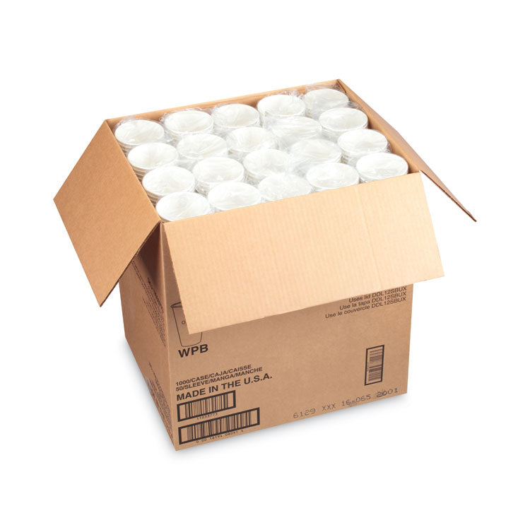 Hot Cups, 12 oz, Paper, White with Green Starbucks Logo, 1,000/Carton
