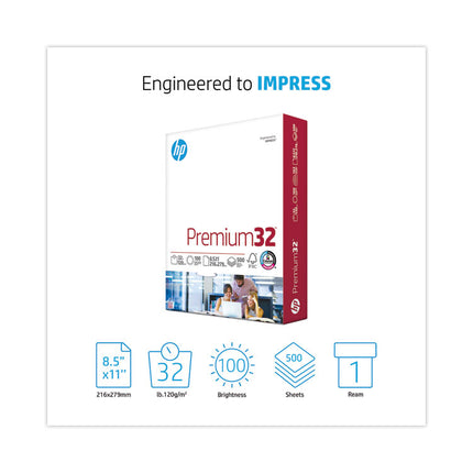 Premium32, 100 Bright, 32 lb Bond Weight, 8.5 x 11, Ultra White, 500/Ream