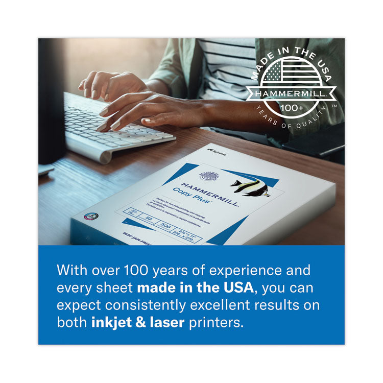 Copy Plus Print Paper, 92 Bright, 20 lb Bond Weight, 8.5 x 11, White, 500 Sheets/Ream, 5 Reams/Carton