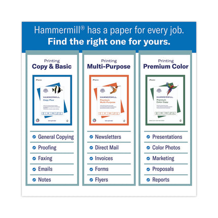 Copy Plus Print Paper, 92 Bright, 3-Hole, 20 lb Bond Weight, 8.5 x 11, White, 500/Ream
