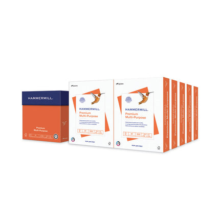 Premium Multipurpose Print Paper, 97 Bright, 20 lb Bond Weight, 8.5 x 11, White, 500 Sheets/Ream, 10 Reams/Carton