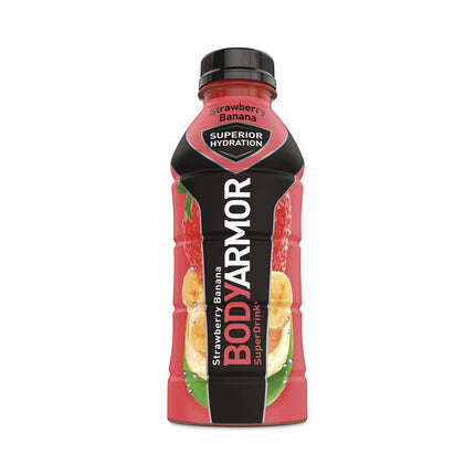 SuperDrink Sports Drink, Strawberry Banana, 16 oz Bottle, 12/Pack