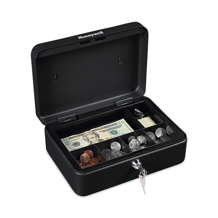 Standard Cash Box, 9.8 x 7.3 x 4.1, Steel, Black